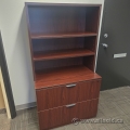 Mahogany 2 Drawer Lateral File Cabinet w/ Upper Shelves